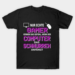 Gaming Computer Schnurren Zocker T-Shirt